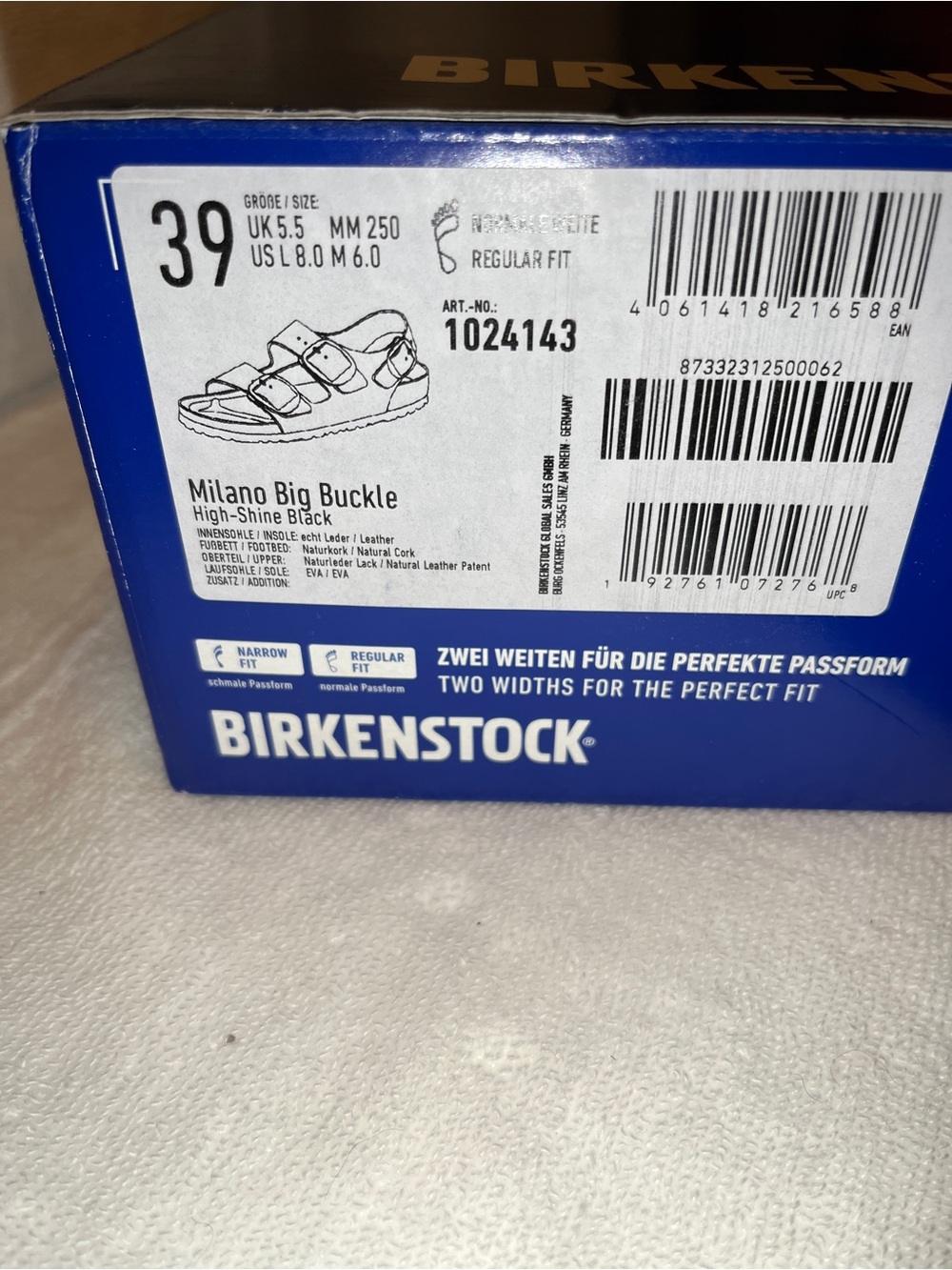 NWT - Birkenstock Milano Big Buckle Black Patent Leather Sandals - EU 39 - Picture 13 of 13